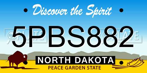 5PBS882 North Dakota License Plate