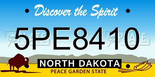 5PE8410 North Dakota License Plate