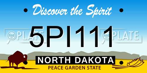 5PI111 North Dakota License Plate