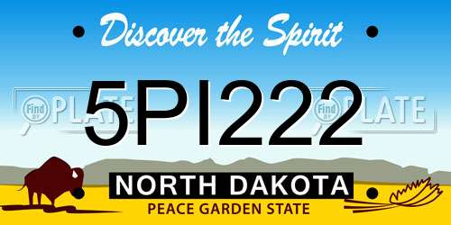 5PI222 North Dakota License Plate