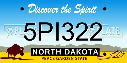 5PI322 North Dakota License Plate
