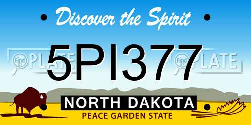 5PI377 North Dakota License Plate