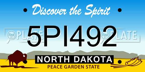 5PI492 North Dakota License Plate