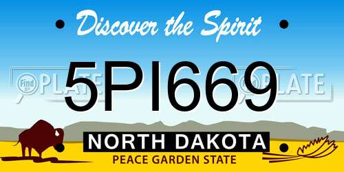 5PI669 North Dakota License Plate