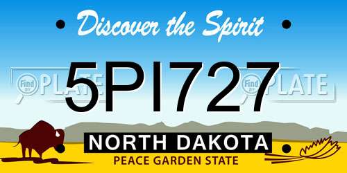 5PI727 North Dakota License Plate