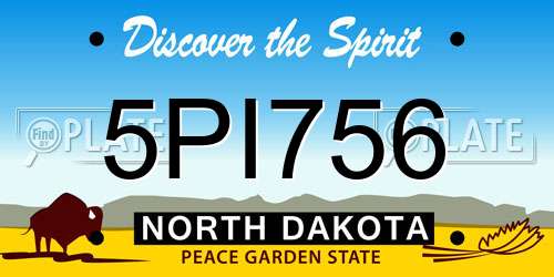 5PI756 North Dakota License Plate