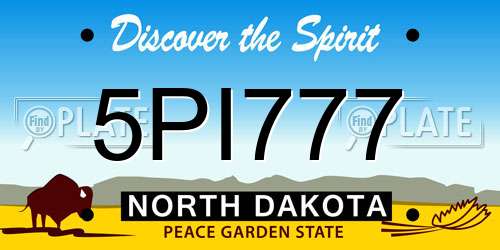 5PI777 North Dakota License Plate