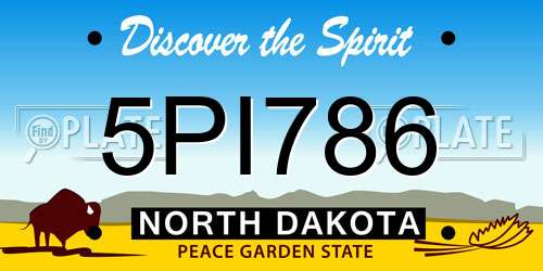 5PI786 North Dakota License Plate