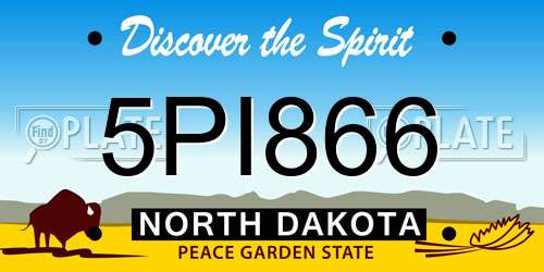 5PI866 North Dakota License Plate
