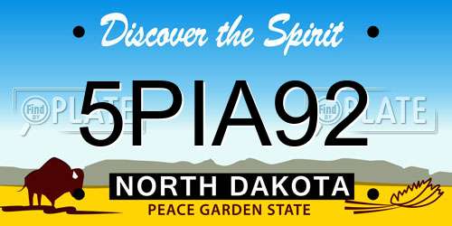 5PIA92 North Dakota License Plate