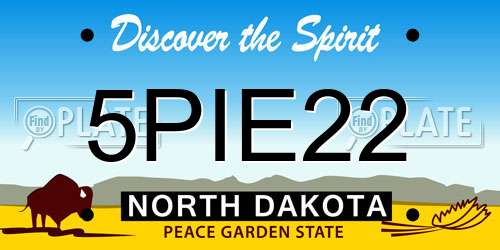 5PIE22 North Dakota License Plate