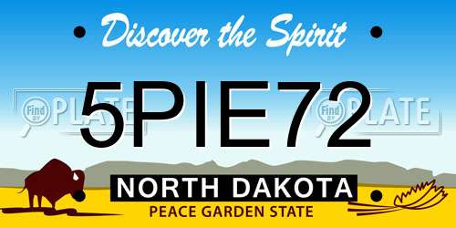 5PIE72 North Dakota License Plate