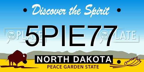 5PIE77 North Dakota License Plate