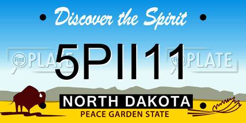 5PII11 North Dakota License Plate