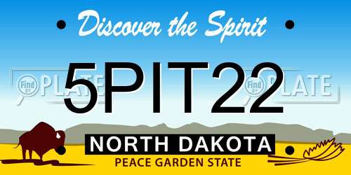 5PIT22 North Dakota License Plate