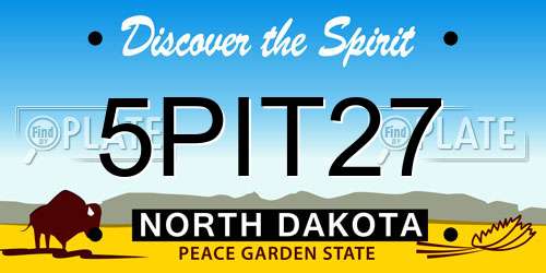 5PIT27 North Dakota License Plate