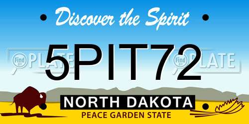 5PIT72 North Dakota License Plate