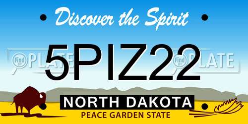 5PIZ22 North Dakota License Plate