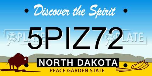 5PIZ72 North Dakota License Plate