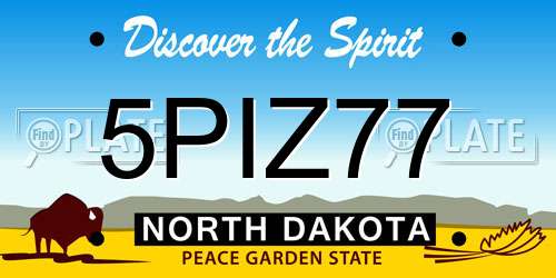 5PIZ77 North Dakota License Plate