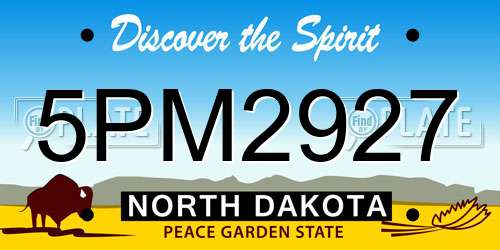 5PM2927 North Dakota License Plate