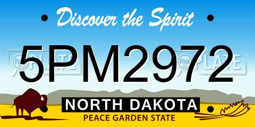 5PM2972 North Dakota License Plate