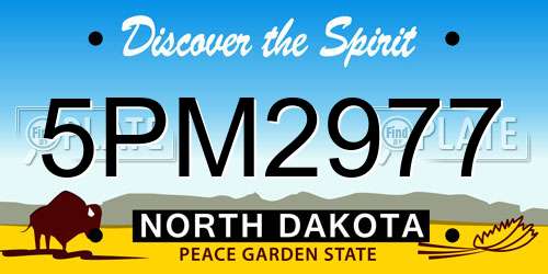 5PM2977 North Dakota License Plate