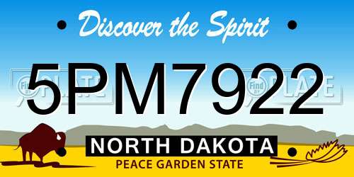5PM7922 North Dakota License Plate