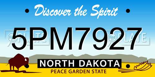 5PM7927 North Dakota License Plate