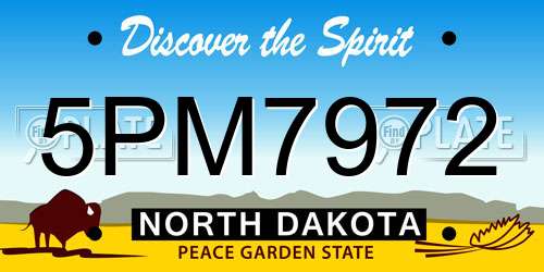 5PM7972 North Dakota License Plate