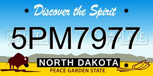 5PM7977 North Dakota License Plate