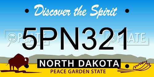 5PN321 North Dakota License Plate