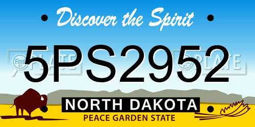 5PS2952 North Dakota License Plate