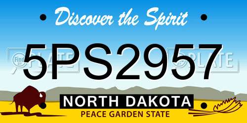 5PS2957 North Dakota License Plate