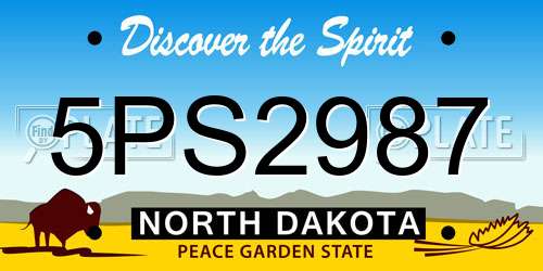 5PS2987 North Dakota License Plate