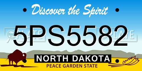 5PS5582 North Dakota License Plate