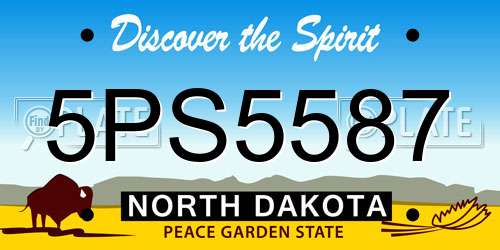 5PS5587 North Dakota License Plate