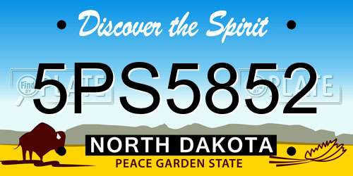 5PS5852 North Dakota License Plate