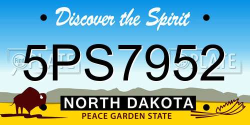 5PS7952 North Dakota License Plate