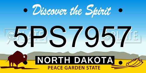 5PS7957 North Dakota License Plate