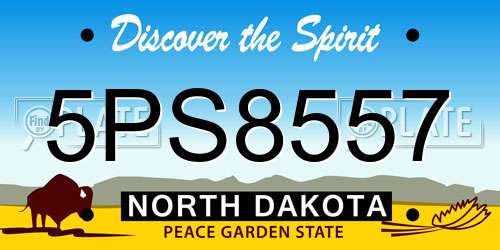 5PS8557 North Dakota License Plate
