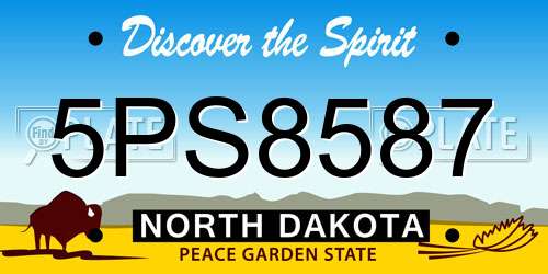 5PS8587 North Dakota License Plate
