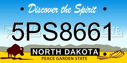 5PS8661 North Dakota License Plate