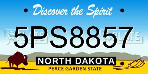 5PS8857 North Dakota License Plate