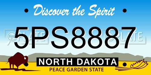 5PS8887 North Dakota License Plate