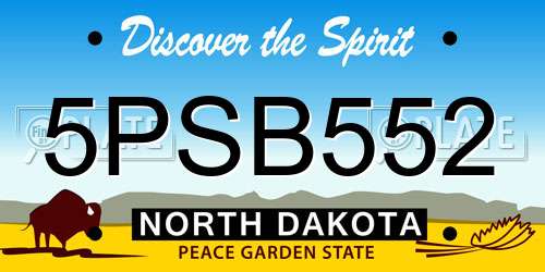 5PSB552 North Dakota License Plate