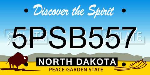 5PSB557 North Dakota License Plate
