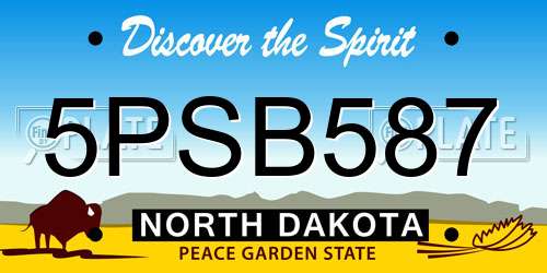 5PSB587 North Dakota License Plate