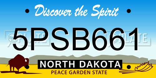 5PSB661 North Dakota License Plate