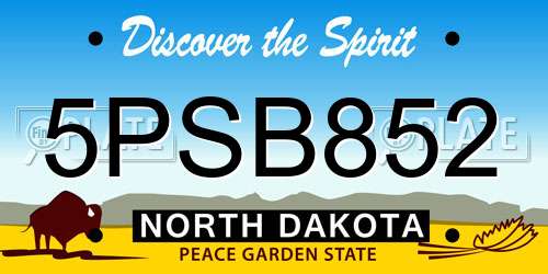 5PSB852 North Dakota License Plate